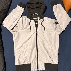 Hollister Gray and Black Puffer Jacket